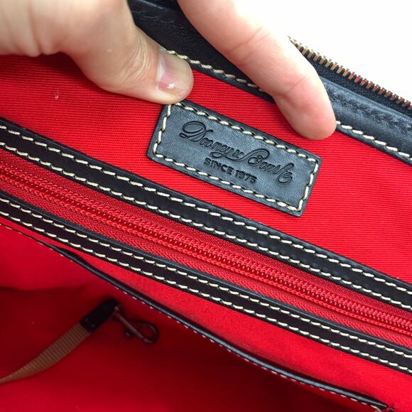 Dooney & Bourke Black Pebble Leather Purse Zip Satchel Handbags - Picture 7 of 15